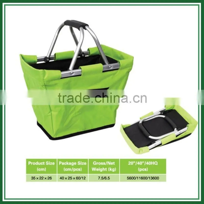 Used double hand folding shopping basket