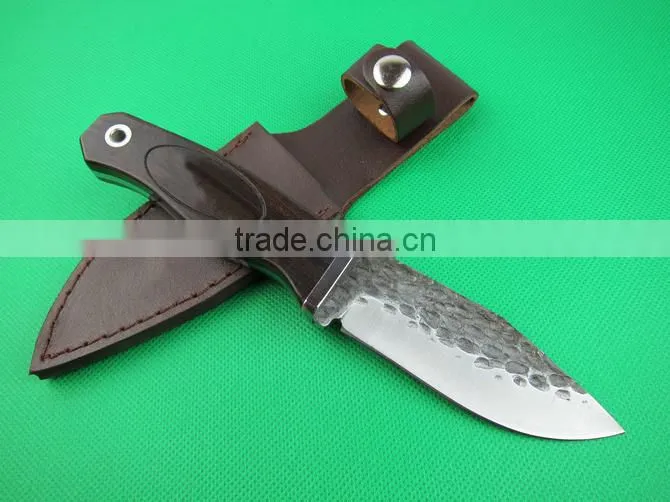 OEM 7Cr13 fixed blade combat knife with ebony handle