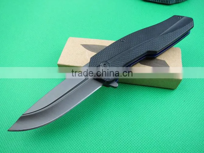 OEM 440 stainless steel hunting knife black blade knife