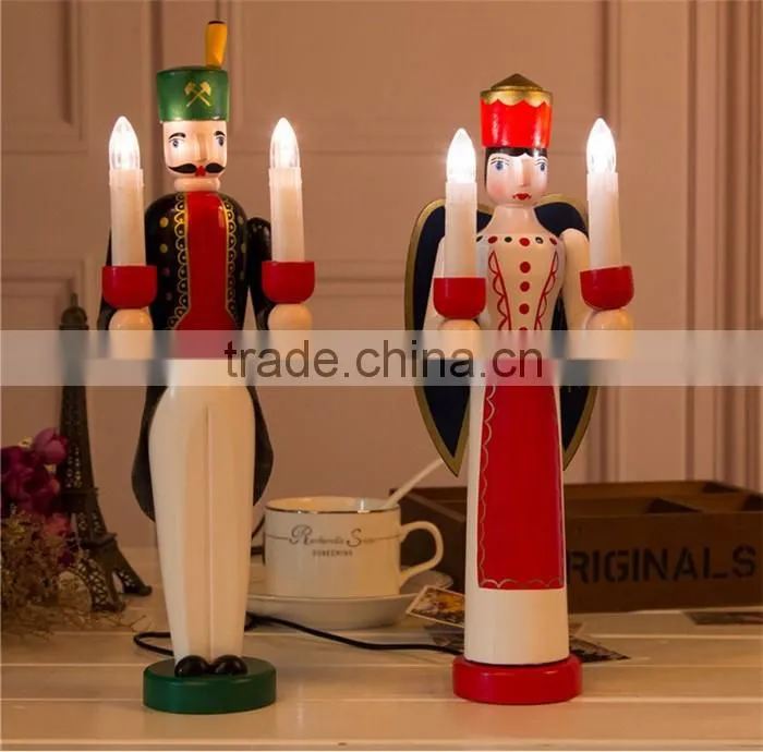High quality large nutcracker table lamp,festivel decoration nutcracker light,wooden nutcracker lamp with electric