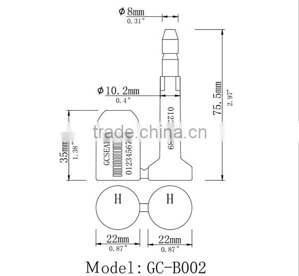GC-B002 containers bolt seals for customs