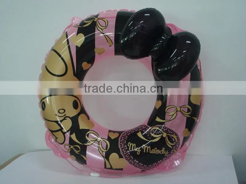 New design high quality PVC inflatable sweet cartoon donut swimming ring