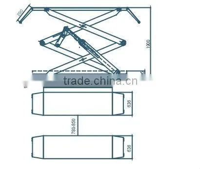 JUNHV JH-F3000 Double Cylinder Hydraulic Scissor Car Lift