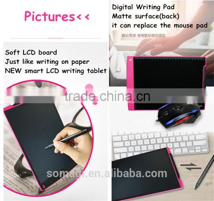 12 Inch e-Writer LCD Writing Tablet Digital Drawing Pad with Stylus-6 Colors Children Magic Drawing Board Paperless