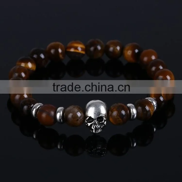 Hot Antique Crystal Rhinestone Leopard Head Lava Stone Buddha Bracelet
