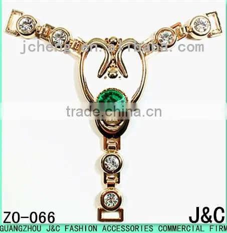 T shaped alloy with rhinestone lady shoes accessory