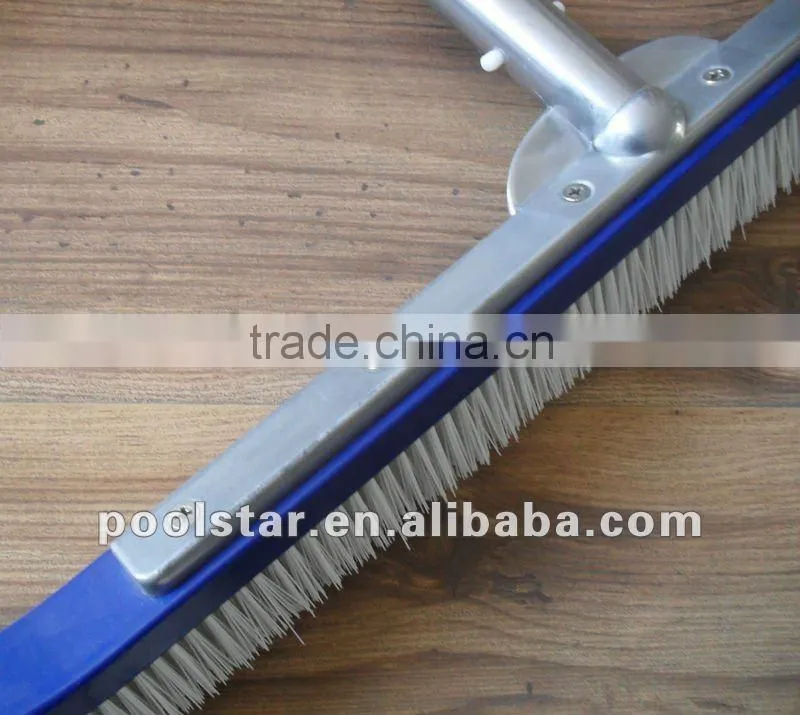 Long and Short Swimming Pool / Spa Curved Brushes for Cleaning w/ Alu Handle and EZ-Clip P1410 / P1411