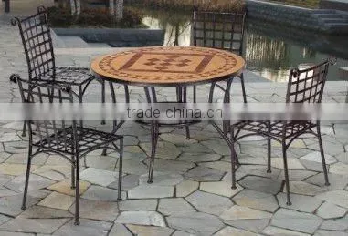 metal 7pcs outdoor mosaic morden furniture