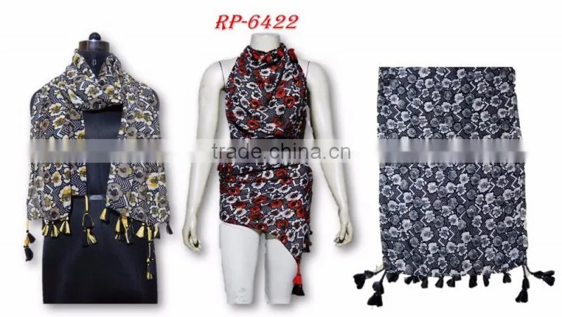 printed poly chiffon pareo