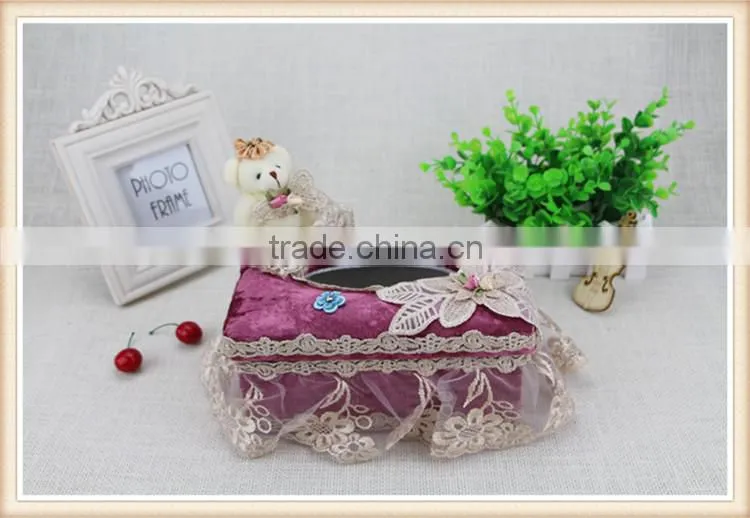 Fancy fabric car tissue box holder