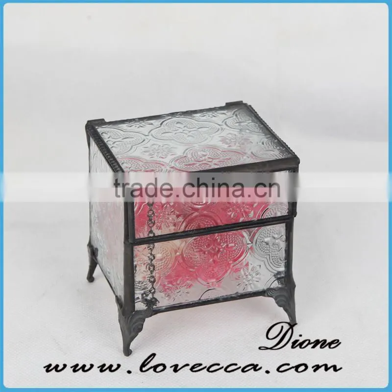 Glass Brass Storage Organization Flowers Gift For Her Home&Living Home DecorationDisplay Case