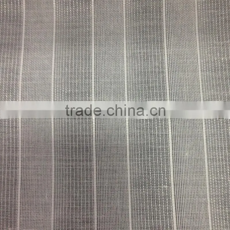 2015 new product 280cm width 100% polyester striped gauze curtain fabric