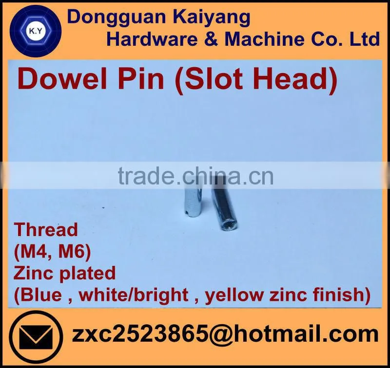 Male Nut/ Dowel Pin (for Furniture) with Bright(White)/Blue/Yellow Zinc Plated; M5, M6, M7