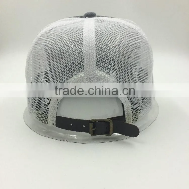 cutomized fashion embroidery hard wash worn out mesh cap