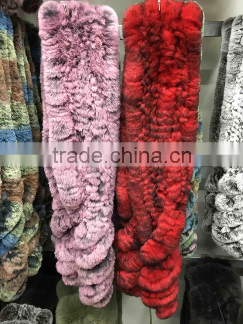 Fashion Style Fur Scarf Shawl / Rex Rabbit Fur Scarf From China