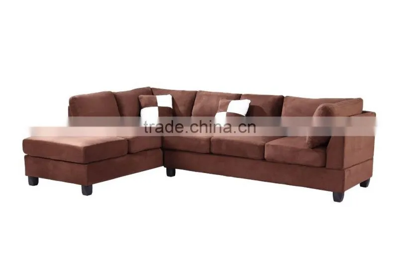 Foshan custom made wooden funiture modern velvet fabric living room sofa