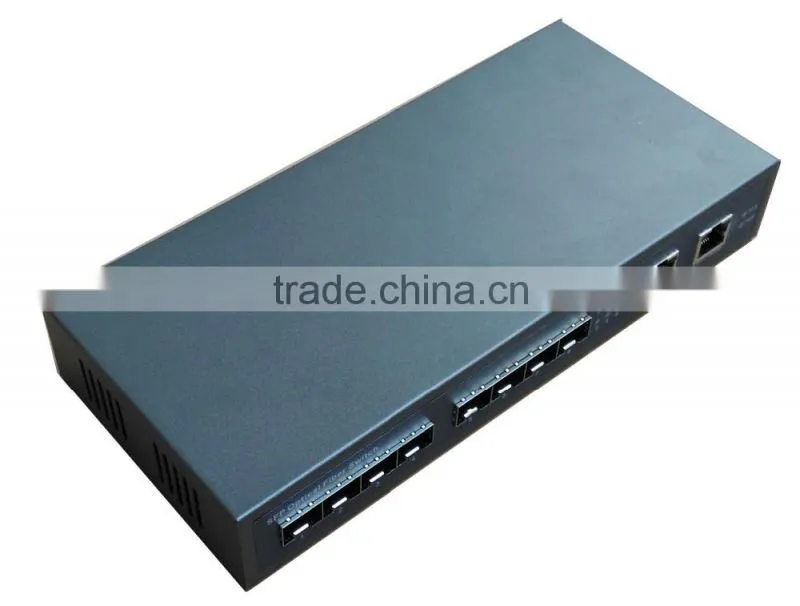 8 SFP fiber switch with 2 port10/100/1000Mbps TX uplink