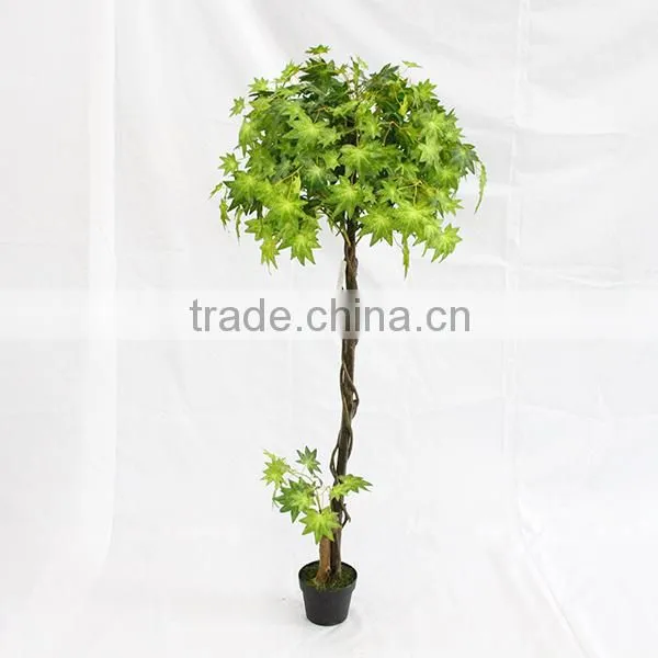 indoor artificial decoration green maple trees wood trunk