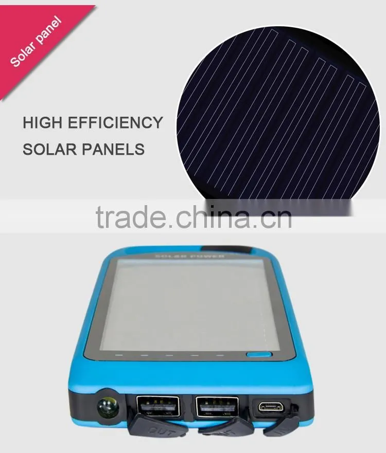 2016 new products 8000mAh mobile solar charger/portable power bank/mobile phone accessories