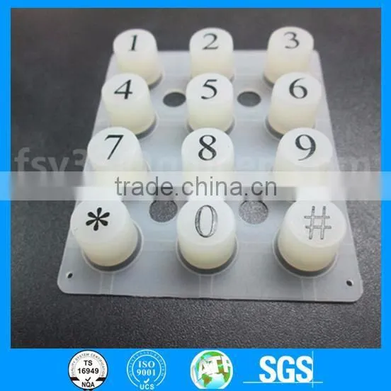 OEM custom silicone push button with conductive rubber membrane keypad