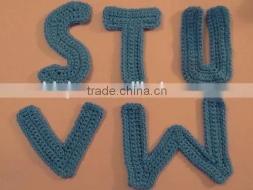 Hand crocheted letters ABC in violet- applique, embellishment, craft