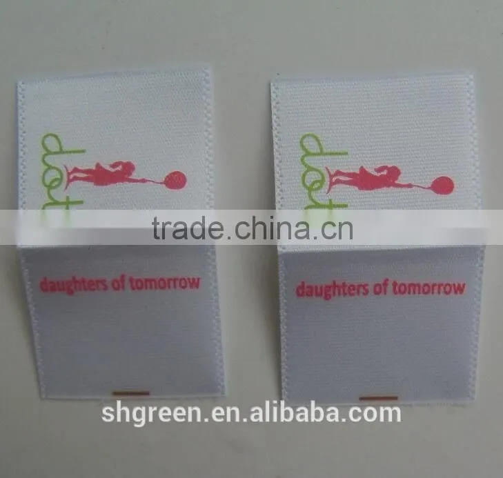 Silk screen printing red polyester label for household textiles
