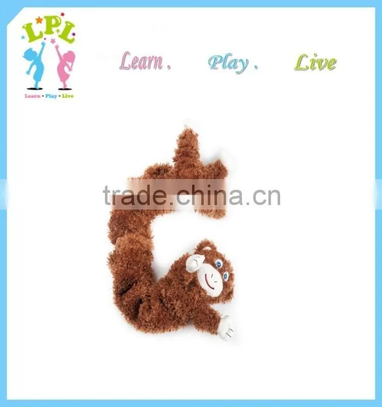 Beautiful plush stretchy brown monkey toys for kids