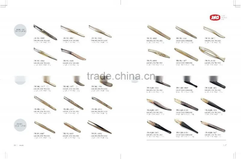 Gold and Nickel Plating Eyebrow Tweezer/Stainless Steel Tweezers
