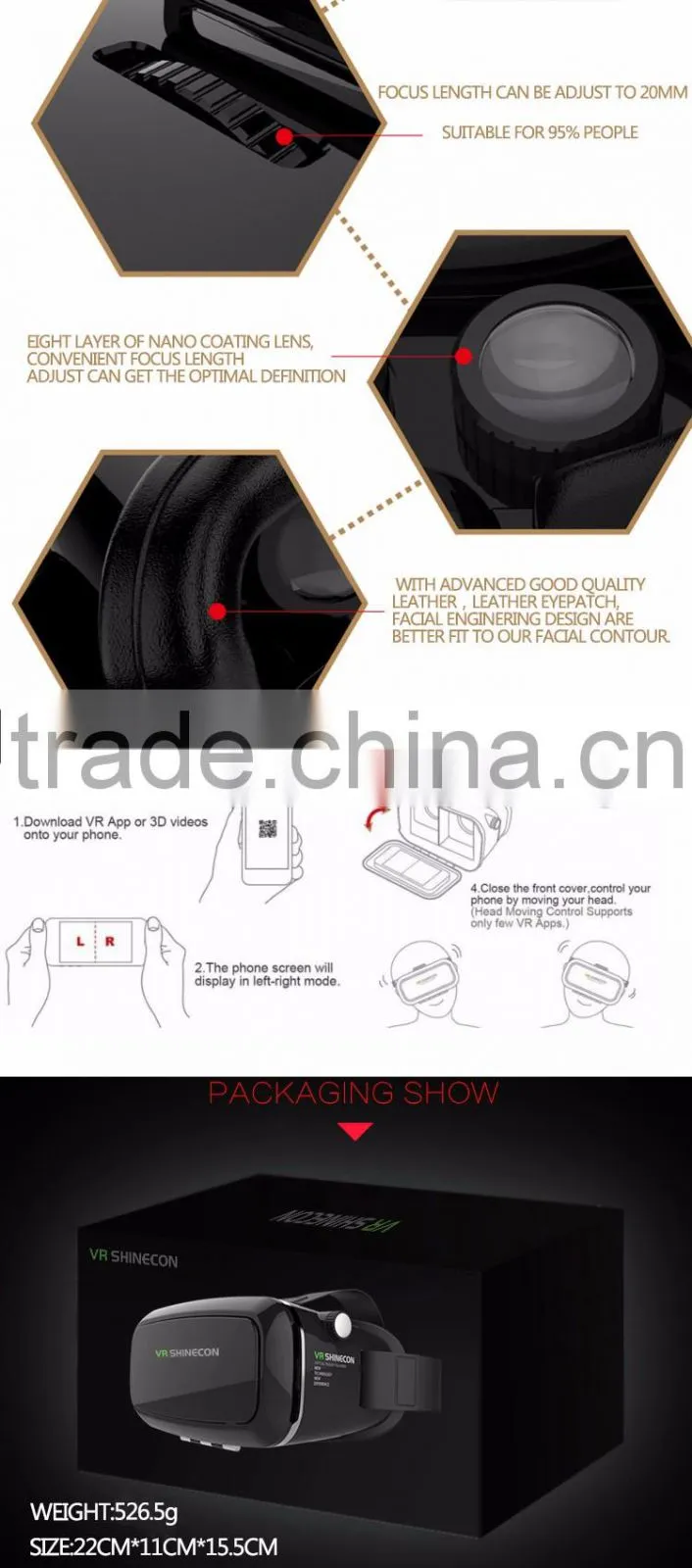 shenzhen 3d vr box 2 controller vrarle virtual reality glasses 3d vr