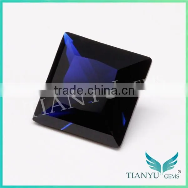 High temperature resistant 10x10mm deep blue copper color 114# square step cut synthetic gemstone spinel