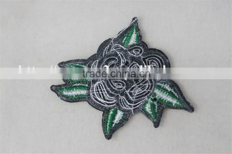 good looking 12*13cm sexy red flower pattern diamond patch sequin embroidery applique for dancer