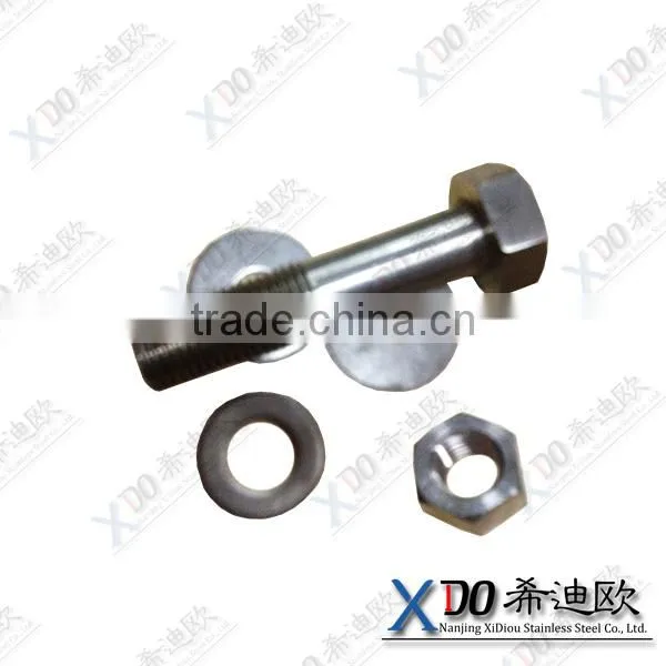 alloy Inconel X- 750 / GH 4145 stainless steel fasteners full thread hex bolt