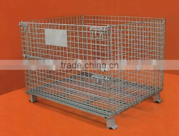 galvanized wholesale folding metal turnover basket