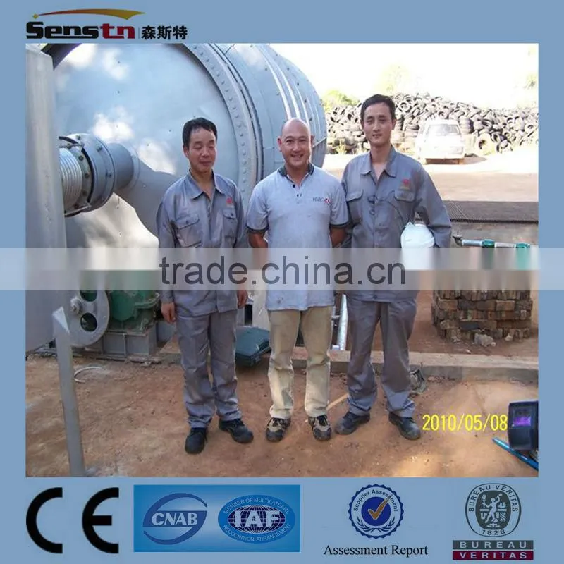 CE BV certified waste tire plastic rubber pyrolysis machinery