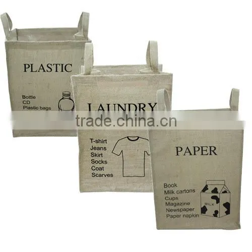 2014 new Korea design flax storage bag,Pure color zakka groceries linen hanging bag(BBHT009)