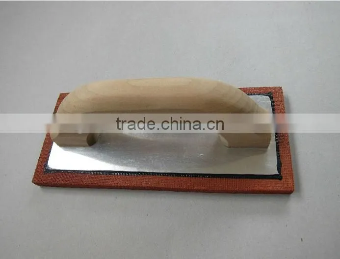 Wooden handle aluminum foam sponge plastering trowel