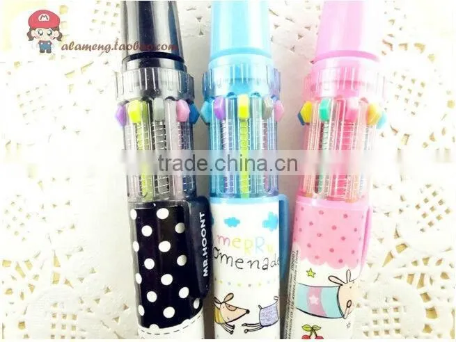 2014 Hot-selling 10 colors ball point pen with high quality and low price