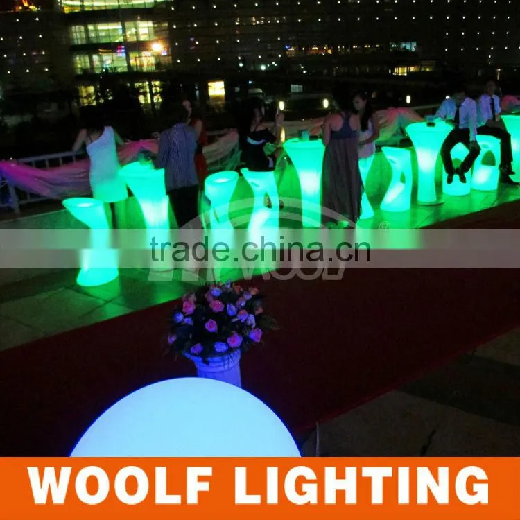 Popular plastic rechargeable 16 colors RGB waterproof led home chair bar stool