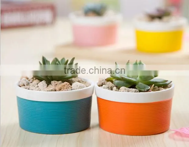 Attractive indoor decor mini bright color ceramic planter