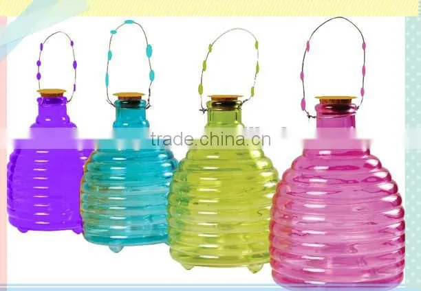 hanging glass fly catcher with cork