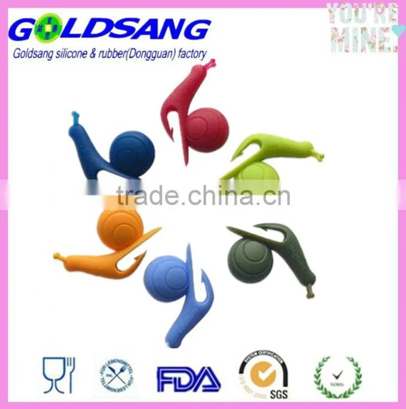 6pcs Cute snail shape Silicone Tea Bag Holder