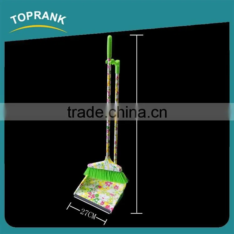 Toprank Household Cleaning Plastic Broom Dustpan Cleaning Set Plastic Broom Bristle With Soft Brush