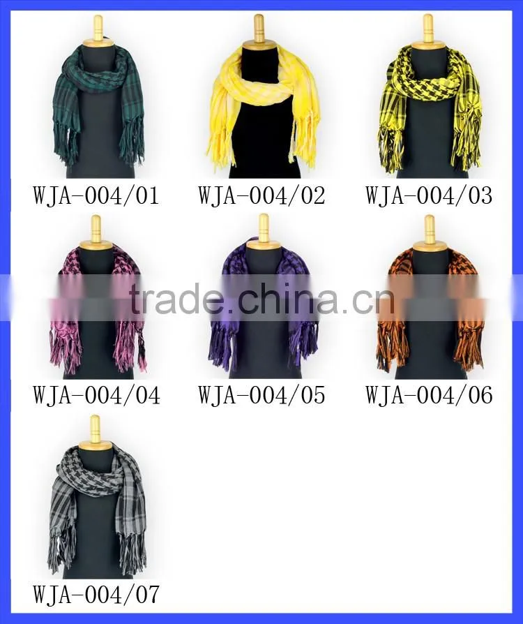 Wholesale ladies muslim products bright yellow tassels hijab scarf fashion lady fringe scarf
