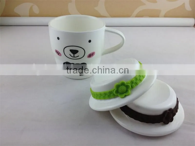 2pcs ceramic couple mug cup with lovely decal printed