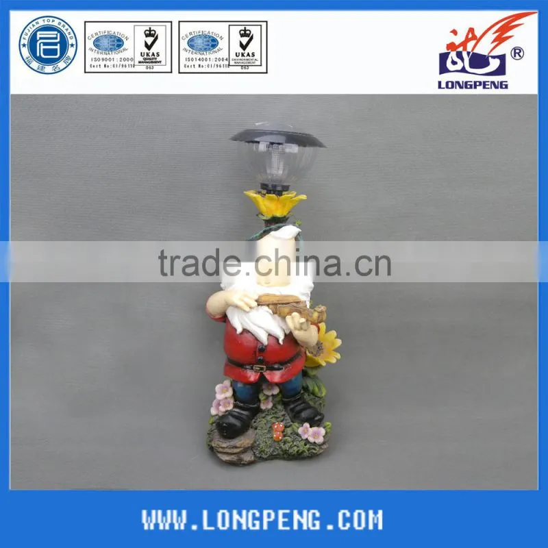 Customized Solar Polyresin Garden Dwarfs,Resin Gnome Solar Garden Light Garden Decoration