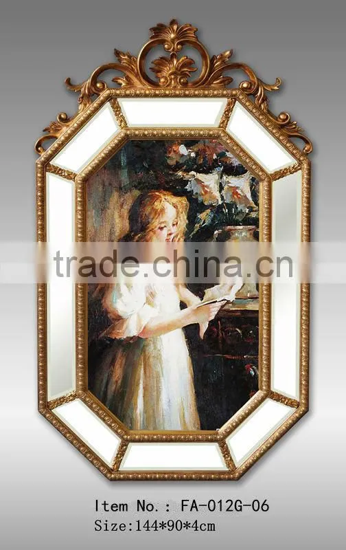 oil painting with frame,French style wall hanging oil painting