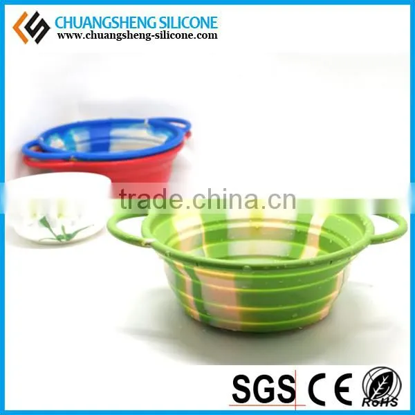 Foldable eco-friendly easily arrange silicone wash basin, kitchen basin, fancy folding bowl