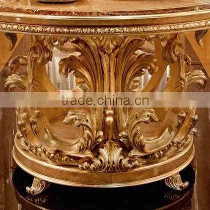 momoda New Arrival Luxury Golden Dining Table with beige Velvet Chairs, Royal Elegant Dining Room Set