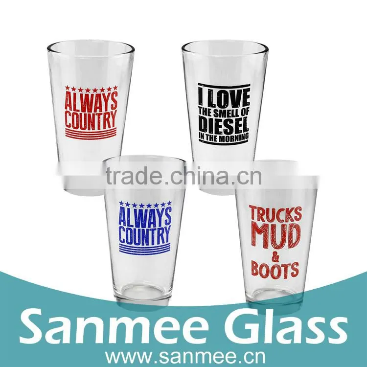 Hot Sales Glass Cup 4PCS Gift Glass Set Machine Pressed Glassware
