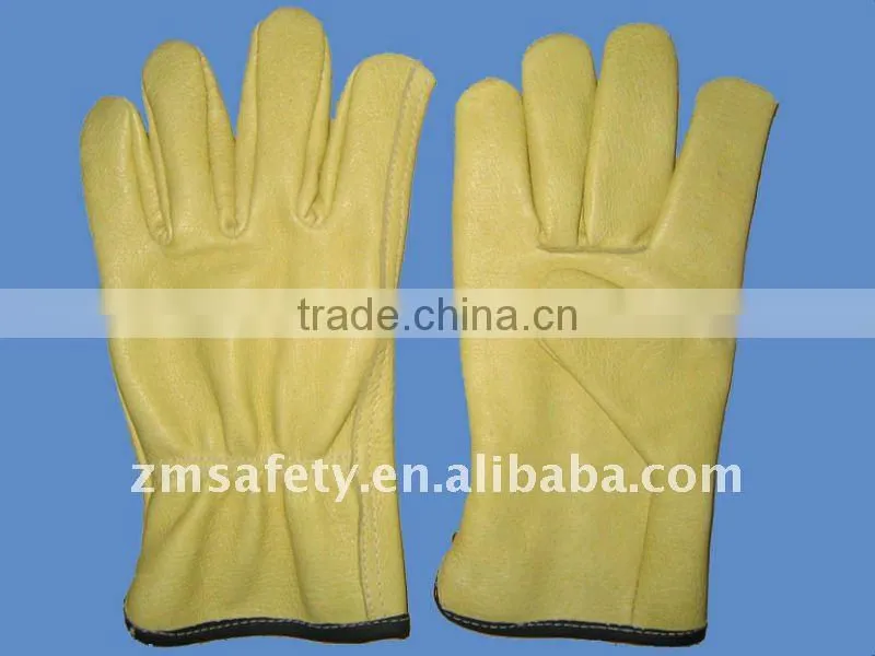 Cow grain leather driver gloves ZM44-H